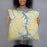 Person holding 18x18 Custom Tellico Village Tennessee Map Throw Pillow in Woodblock