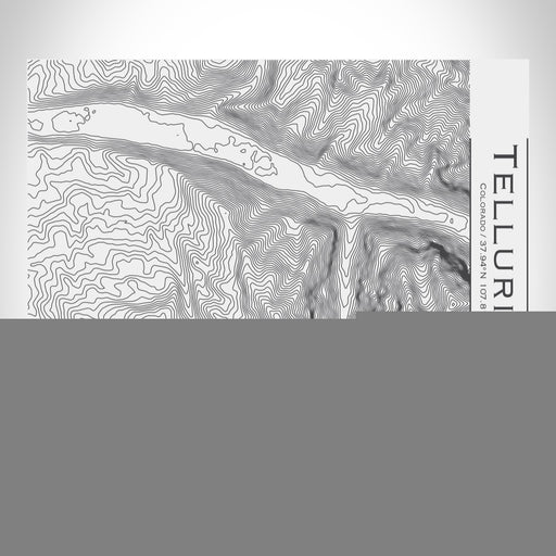 Rendered View of Telluride Colorado Map Engraving on 20oz Stainless Steel Insulated Bottle with Bamboo Top in White