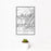 12x18 Telluride Colorado Map Print Portrait Orientation in Classic Style With Small Cactus Plant in White Planter