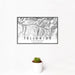 12x18 Telluride Colorado Map Print Landscape Orientation in Classic Style With Small Cactus Plant in White Planter