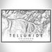 Telluride Colorado Map Print Landscape Orientation in Classic Style With Shaded Background