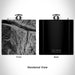 Rendered View of Telluride Colorado Map Engraving on 6oz Stainless Steel Flask in Black
