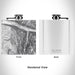 Rendered View of Telluride Colorado Map Engraving on 6oz Stainless Steel Flask in White