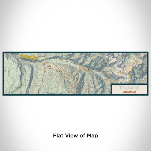 Flat View of Map Custom Telluride Colorado Map Enamel Mug in Woodblock