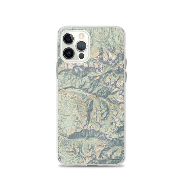 Custom Telluride Colorado Map iPhone 12 Pro Phone Case in Woodblock