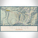 Telluride Colorado Map Print Landscape Orientation in Woodblock Style With Shaded Background