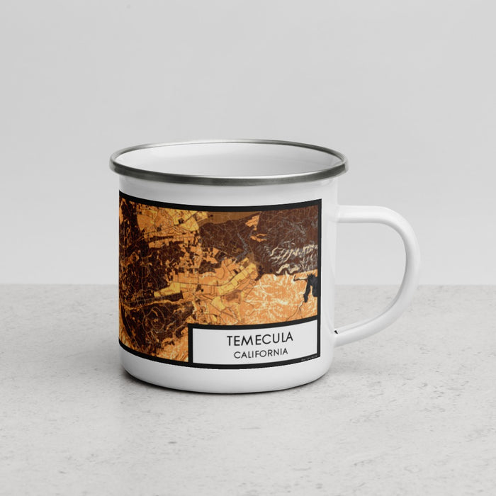 Right View Custom Temecula California Map Enamel Mug in Ember