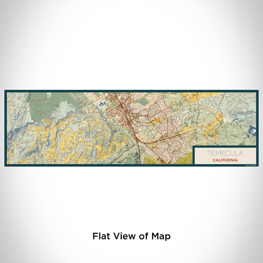 Flat View of Map Custom Temecula California Map Enamel Mug in Woodblock