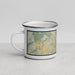 Left View Custom Temecula California Map Enamel Mug in Woodblock