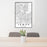 24x36 Tempe Arizona Map Print Portrait Orientation in Classic Style Behind 2 Chairs Table and Potted Plant
