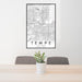 24x36 Tempe Arizona Map Print Portrait Orientation in Classic Style Behind 2 Chairs Table and Potted Plant