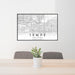 24x36 Tempe Arizona Map Print Landscape Orientation in Classic Style Behind 2 Chairs Table and Potted Plant