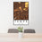 24x36 Tempe Arizona Map Print Portrait Orientation in Ember Style Behind 2 Chairs Table and Potted Plant