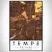 Tempe Arizona Map Print Portrait Orientation in Ember Style With Shaded Background
