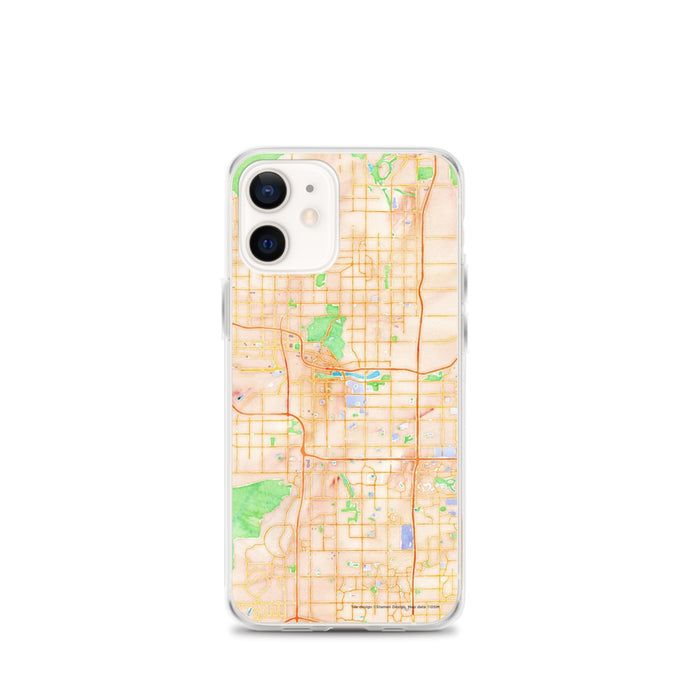 Custom Tempe Arizona Map iPhone 12 mini Phone Case in Watercolor