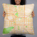 Person holding 22x22 Custom Tempe Arizona Map Throw Pillow in Watercolor