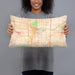 Person holding 20x12 Custom Tempe Arizona Map Throw Pillow in Watercolor