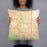 Person holding 18x18 Custom Tempe Arizona Map Throw Pillow in Watercolor