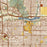 Tempe Arizona Map Print in Woodblock Style Zoomed In Close Up Showing Details