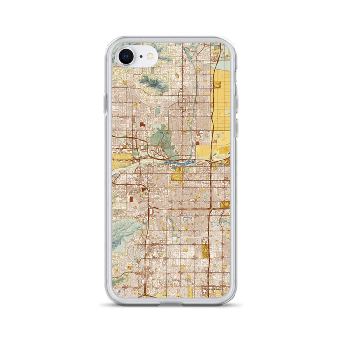 Custom Tempe Arizona Map iPhone SE Phone Case in Woodblock