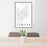 24x36 Temple Texas Map Print Portrait Orientation in Classic Style Behind 2 Chairs Table and Potted Plant