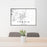 24x36 Temple Texas Map Print Landscape Orientation in Classic Style Behind 2 Chairs Table and Potted Plant