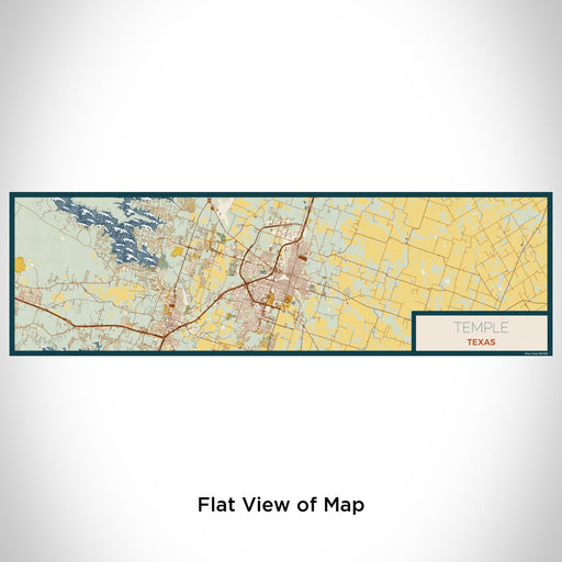 Flat View of Map Custom Temple Texas Map Enamel Mug in Woodblock
