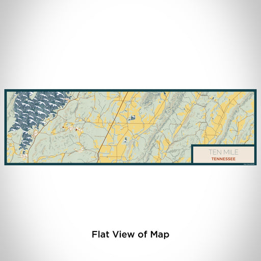 Flat View of Map Custom Ten Mile Tennessee Map Enamel Mug in Woodblock