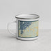 Left View Custom Ten Mile Tennessee Map Enamel Mug in Woodblock