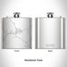 Rendered View of Ten Sleep Wyoming Map Engraving on 6oz Stainless Steel Flask
