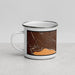 Left View Custom Terlingua Texas Map Enamel Mug in Ember