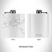 Rendered View of Terlingua Texas Map Engraving on 6oz Stainless Steel Flask in White
