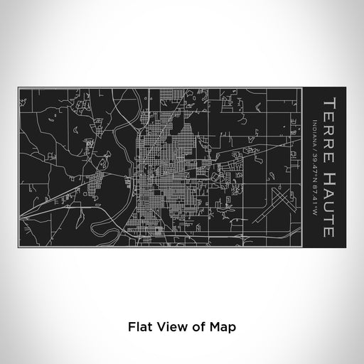 Rendered View of Terre Haute Indiana Map Engraving on 17oz Stainless Steel Insulated Cola Bottle in Black