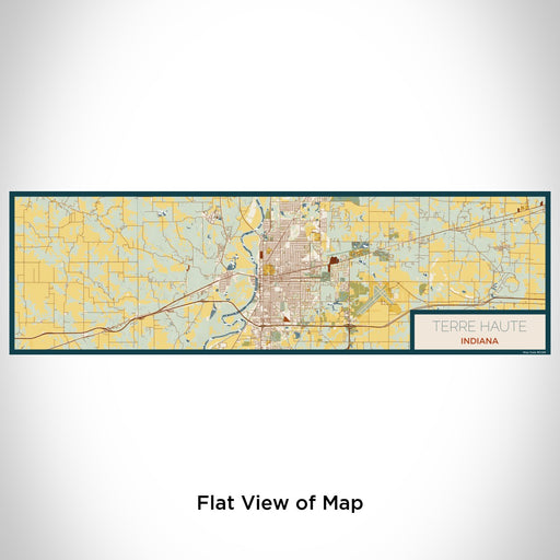 Flat View of Map Custom Terre Haute Indiana Map Enamel Mug in Woodblock