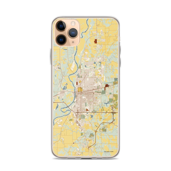 Custom Terre Haute Indiana Map Phone Case in Woodblock