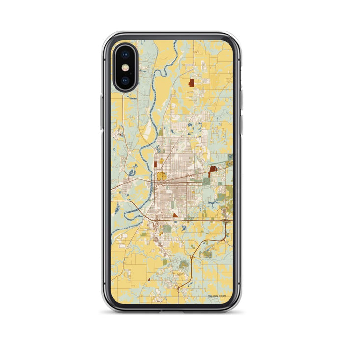 Custom Terre Haute Indiana Map Phone Case in Woodblock