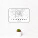 12x18 Texarkana Texas Map Print Landscape Orientation in Classic Style With Small Cactus Plant in White Planter