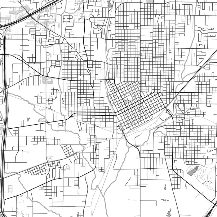 Texarkana Texas Map Print in Classic Style Zoomed In Close Up Showing Details