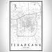 Texarkana Texas Map Print Portrait Orientation in Classic Style With Shaded Background