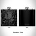 Rendered View of Texarkana Texas Map Engraving on 6oz Stainless Steel Flask in Black