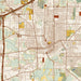 Texarkana Texas Map Print in Woodblock Style Zoomed In Close Up Showing Details