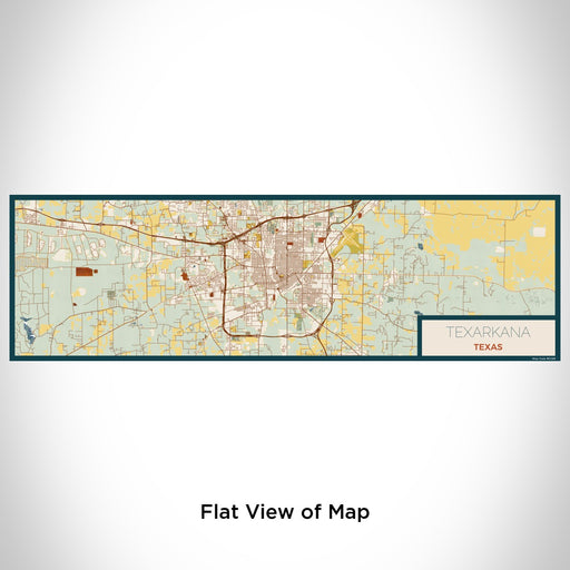 Flat View of Map Custom Texarkana Texas Map Enamel Mug in Woodblock