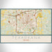 Texarkana Texas Map Print Landscape Orientation in Woodblock Style With Shaded Background