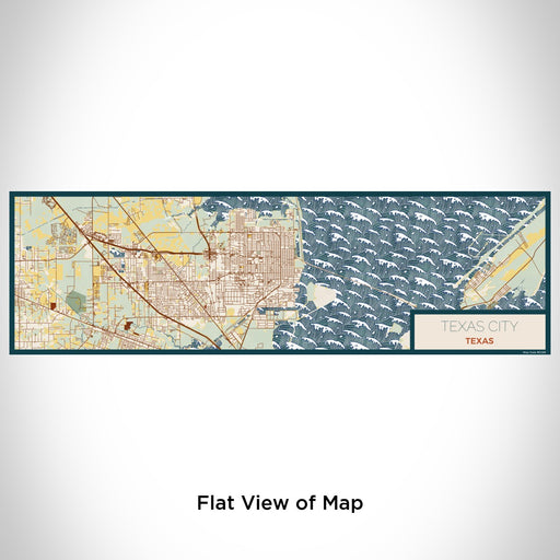 Flat View of Map Custom Texas City Texas Map Enamel Mug in Woodblock
