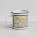Left View Custom Texas City Texas Map Enamel Mug in Woodblock