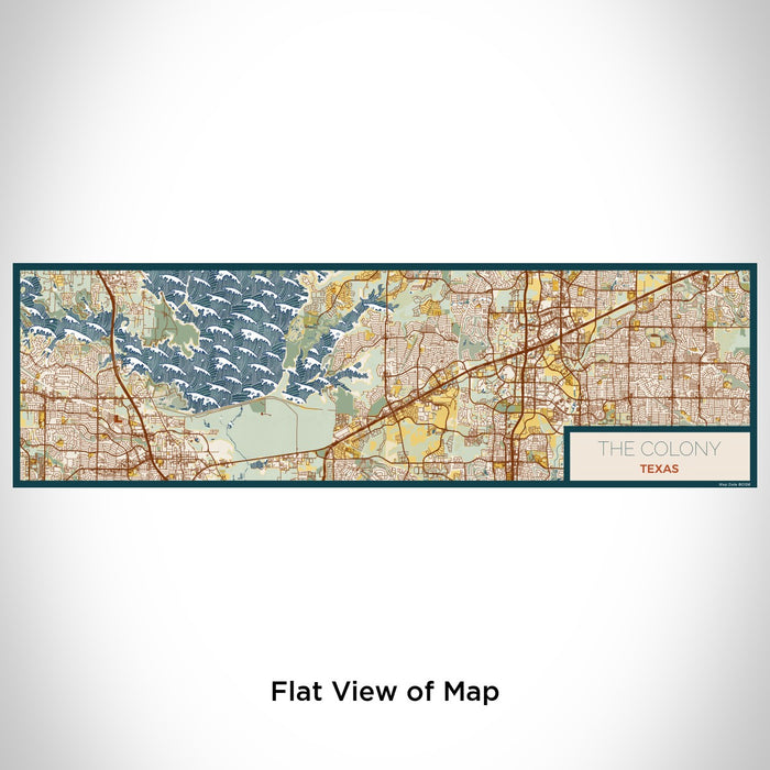Flat View of Map Custom The Colony Texas Map Enamel Mug in Woodblock