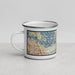 Left View Custom The Colony Texas Map Enamel Mug in Woodblock