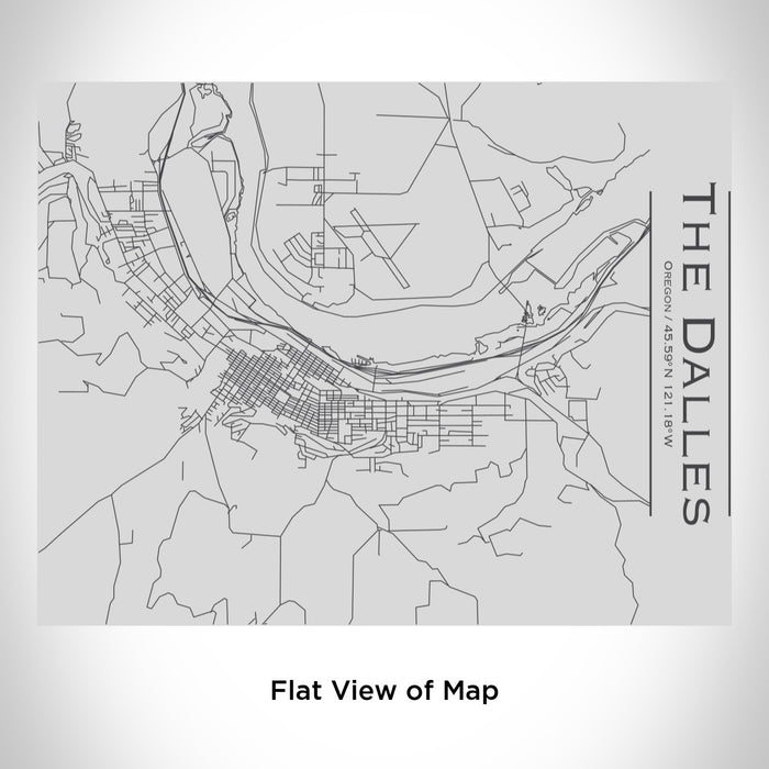 Rendered View of The Dalles Oregon Map Engraving on 20oz Stainless Steel Insulated Bottle with Bamboo Top