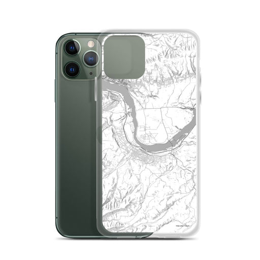 Custom The Dalles Oregon Map Phone Case in Classic on Table with Laptop and Plant