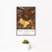 12x18 The Dalles Oregon Map Print Portrait Orientation in Ember Style With Small Cactus Plant in White Planter